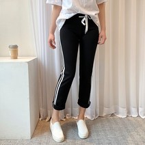 두줄 밴딩 9부 트레이닝 팬츠