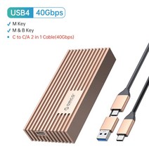 쇼뱅 ssd 스피커 인클로저ORICO-USB4.0 M.2 SSD 케이스 40Gbps NVMe Thunderbolt 3 4 USB3.2 USB 3.1 3.0, 한개옵션1, 11 40Gbps-Model5-Gold