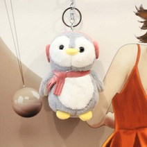 아기 펭귄 행거 책가방 행거 인형 여자 열쇠고리 캐릭터 뽀글이 피규어 가방 액세서리 행거, 머플러 펭귄 그레이, 하나
