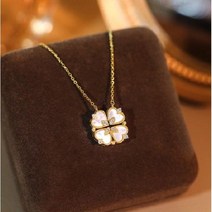 18K 목걸이 네잎클 로버 펜던트 여자 선물
