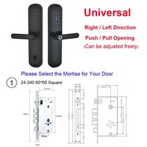 현관문 안전 디지털도어락 보안 블루투스 TTLOCK 앱 WiFi 코드 스마트도어락 현관 번호키 전자키, 협력사, 블랙 6068 스퀘어