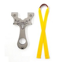 강력한 스테인레스 스틸 Slingshot 플랫 고무 밴드 빠른 사냥 황소 머리 패턴 미러 투석기 야외 사냥을위한, 은