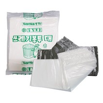 쓰레기통 쓰레기봉투 대 흰색 검정 75리터 검정 흰색 20매 1팩, 쓰레기봉투 대 흰색 20매
