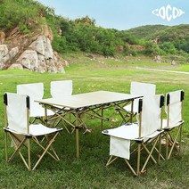 코코프 캠핑 의자테이블 세트 경량 접이식 의자 테이블, 6인, 6인테이블 의자6개