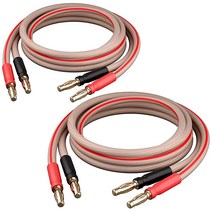 GearT 14 AWG 스피커 케이블 와이어 바나나 플러그 2팩 33피트 1미터 14Ga 게이지 이중 앰프 HiFi 서라운드 사운드용 999 OFC 구리 금 도금 팁 투명 3 피트, 5m - 16.4ft 2pack_Clear
