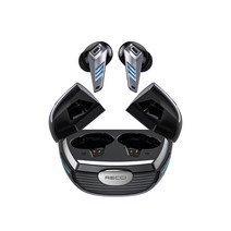 Recci 블루투스 5.0 저지연 게이밍 무선 이어폰, 블랙