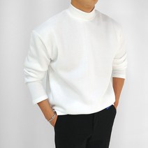 로니제이 남자 오버핏 기본티 목티 특양면 기모 반폴라 긴팔 티셔츠