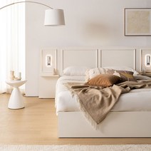 [가구야][방수커버 베개 증정] 윈디 LED+USB 호텔형 침대 (SS/Q), 퀸(아이보리), 01_프레임만(매트리스 별도)