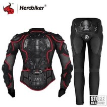 레이싱자켓 HEROBIKER남녀 공용 오토바이 재킷 크로스 인듀로 레이싱 보호 장비 풀 바디 아머, MC1001-MP1004 RD+M