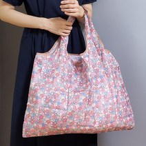 센스집 휴대용 접이식 장바구니 L사이즈 빅사이즈 시장가방 53x42, 핑크꽃송이, 6번
