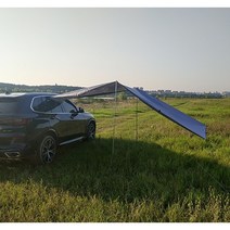 차량어닝 자동차 사이드 선루프 방수 SUV 텐트 야외 오프로드, 프리미엄그레이300x200cm[2지지봉+2흡착기]