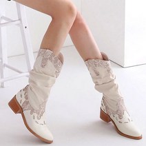 베스트스타일 가죽콤비 웨스턴 부츠(0K934)