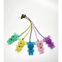 [캐디천사]LED 포포곰 골프티걸이 5종/골프악세사리 캐디용품 티꽂이 분실방지 야간라운딩, LED포포곰 5종(고무링)-1세트