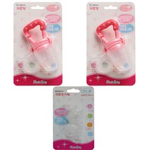 맘스베이비 실리콘 과즙망 리필, 핑크2개 리필1개