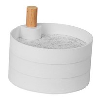 3 레이어 보석 상자 주최자 쌓을 수있는 다기능 안티 슬립 바닥 팔찌 팔찌 시계 키에 대한 360도 회전 보석, 12.5cmx7.1cm, PP 금속, 하얀색