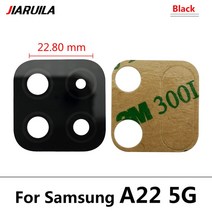 삼성 갤럭시 A22 4G 5G + 도구에 대한 Ahesive 스티커 교체 수리 부품과 100% 원래 후면 카메라 유리 렌즈, A22 5G Black