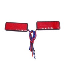 24LED 직사각형 바이크 오토바이 반사경 테일 브레이크 방향 지시등 램프 모토 ATV LED 트럭 사이드 경고등 1 개, [01] Red, [01] red light