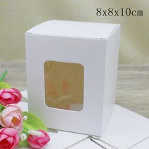 크라프트박스새로운 5Pcs 직사각형 창 상자 6X6/7x 7/8x 8/9x9x 높은 종이 패키지 화이트/크래프트 선물 사, 20 8x8x10cm white