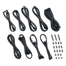 CableMod C-시리즈 클래식 ModMesh 슬리브 케이블 키트 Corsair RM 블랙 라벨 RMi RMX용 (블랙), ModMesh Kit (Corsair Yellow/AX, Carbon