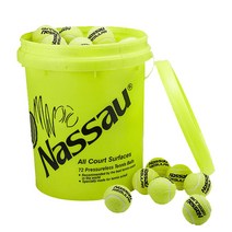 낫소 통볼 테니스공 72P(1통) 무압구 테니스 연습공