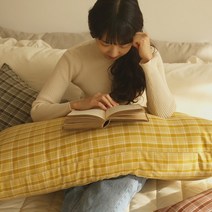 바자르 코코 체크 대쿠션 100x50cm, 브릭