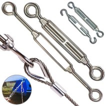 스텐 턴버클 3mm-16mm 와이어로프 길이 장력 조절 클립 슬리브 압착단자 연결고리 부속, 스텐턴버클 16mm, 1개