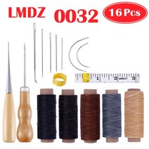 LMDZ Leathercraft공구 세트 펀치스티칭 조각 작업 바느질 안장 그루버 DIY 가죽 공예 도구 개인화, 01 0032 16Pcs 1Set
