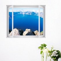 꾸밈 iw524-백두산천지창문그림액자(중형) 액자, 타입선택:D타입-엘레강스실버