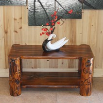 통나무 TV대 대형 900x400 수석장 어항대 화분대 2단