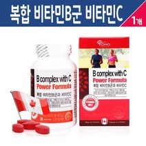 복합 비타민B군 비타민C 활력 비타민 B1 B2 B6 B12 판토텐산 비오틴 엽산 나이아신 캡슐 수용성 영양제 고함량 비타민비 보충제 항산화 건강 기능식품 캐나다, 복합 비타민B군 & 비타민C 100C, 1개