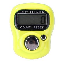 mini finger counter lcd electric digital display with light tally counter 스티치 마커 바느질 뜨개질 직조 부처 기도 축구, Yellow