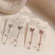 수리39링 92.5 은침귀걸이 나비귀걸이 큐빅귀걸이 롱 드롭귀걸이 2종 귀걸이