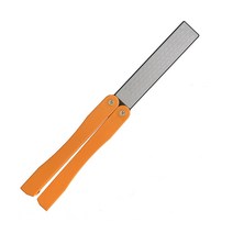 양면팬 생선후라이팬 다이아몬드 칼깎이 야외 편리한 접는 팬 모양 양면 가정용 주방, 01 Orange, Knife sharpener