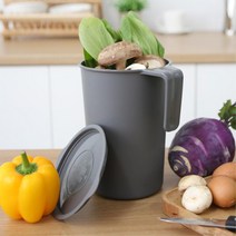 1인가구 신혼부부 버리기 쉬운 2L 음쓰통 주방잔반통 잔반수거 잔반통 짬통, 그레이