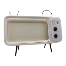 떨샵 레트로 감성TV 스마트폰 거치대 인테리어소품, 오렌지화이트