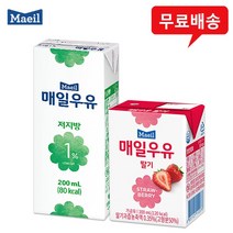 매일우유 멸균200mlx24팩(저지방1%12+딸기12)무배