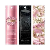 Designer Skin MISBEHAVED 70X AWESTRUCK 65X LVX 55X BRONZER Tanning Lotion 3 Pkts