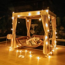 야외그네 벤치 펜션 매장 정원 의자, 라탄 2인 라임