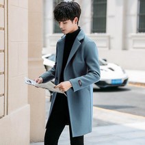 남자 남성 롱 오버핏 겨울 공유 코트 더플 하프코트