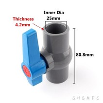 Id 202532405063mm pvc 파이프 볼 밸브 물 관개 시스템 배수 튜브 퀵 밸브 물 파이프 커넥터 피팅, 1개, 내경 25mm