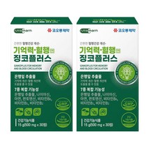 징코 은행잎추출물 플러스 ginko plus 플라보놀배당체 기억력 혈행 개선에 도움 식약처인증 건강기능식품, 2개, 30정