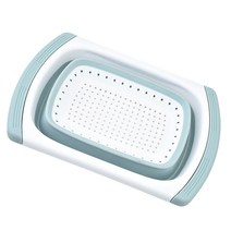 주방 스트레이너 접을 수있는 스트레이너 직사각형 모양의 실리콘 주방 스트레이너 바구니 배수를위한 완벽한 파스타 야채, 프랑스