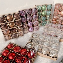 [왓위셀] 트리 오너먼트 세트 크리스마스 컬러 6cm 장식 볼 12p, 04. 골드