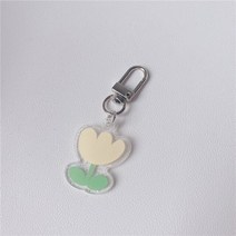 텃밭 용품1Pc Ins 스타일 한국 화이트 거 위 튤립 레이저 플래시 아크릴 키 체인 귀여운 동물 공장 매력 열, 09 9