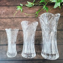 크리스탈 유리 인테리어 꽃병 화병 3size, S