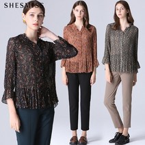 [쉬즈미스] 플라워 프릴 플리츠 블라우스