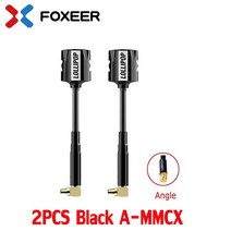 저무리 호환제품 업그레이드 된 버전 Foxeer Antenna 마이크로 롤리팝 FPV 안테나 5.8G 2.3Dbi Omni RHCP SMA RPSMA UFL MMCX For Ra, 04 2PCS Black A-MMCX