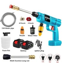무선 고압 세차기 세차건 강력 Makita 18V 배터리에 대 한 자동차 세탁기 물 총 휴, two big battery