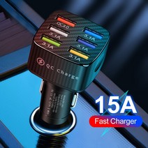 6USB 차량용 충전기 75W 고속 피아트 푼토 아바스 500 Stilo Ducato 124 Palio Bravo, 01 Black