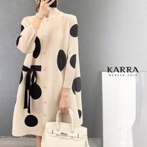 KARRA (88까지)빅도트버튼리본플리츠원피스_KK1FOP059A